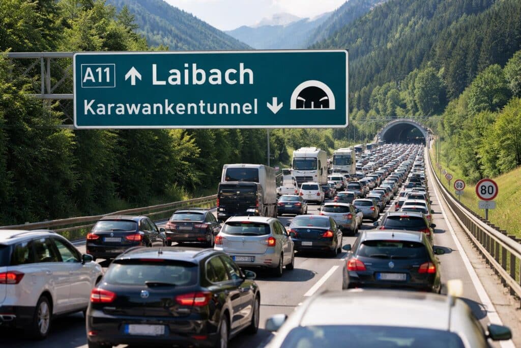 A11 Karawanken Autobahn, Villach Richtung Laibach