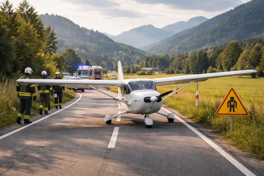 Kurz nach Start : Flugzeug musste in Kärnten auf Landesstraße notlanden