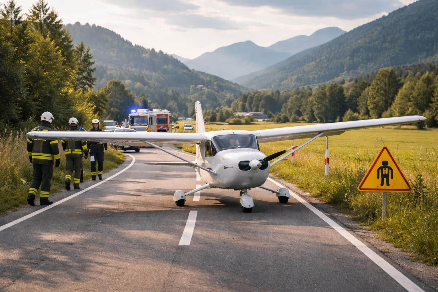 Kurz nach Start : Flugzeug musste in Kärnten auf Landesstraße notlanden