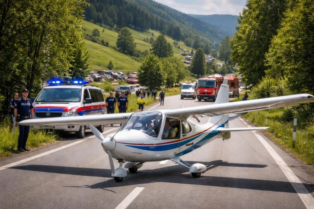 Ultraleichtflugzeug musste auf Landesstraße notlanden