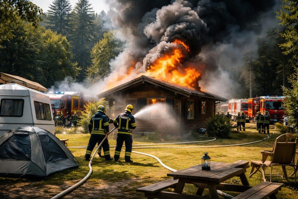 Brand einer Unterkunft auf Campinganlage in Eberndorf