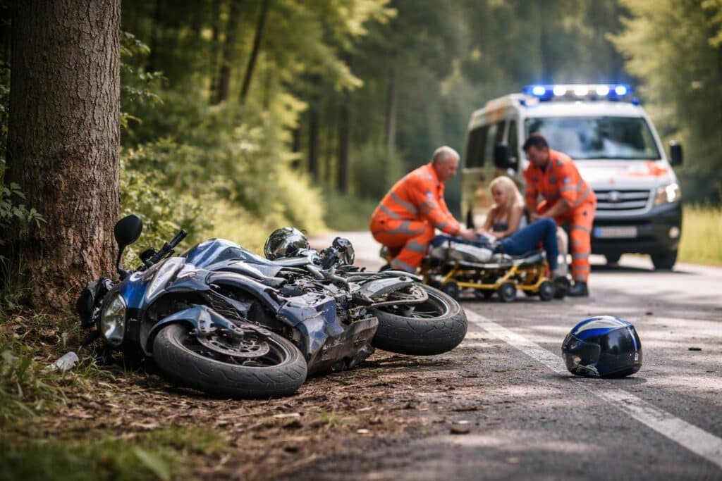 Frau bei Motorradunfall verletzt
