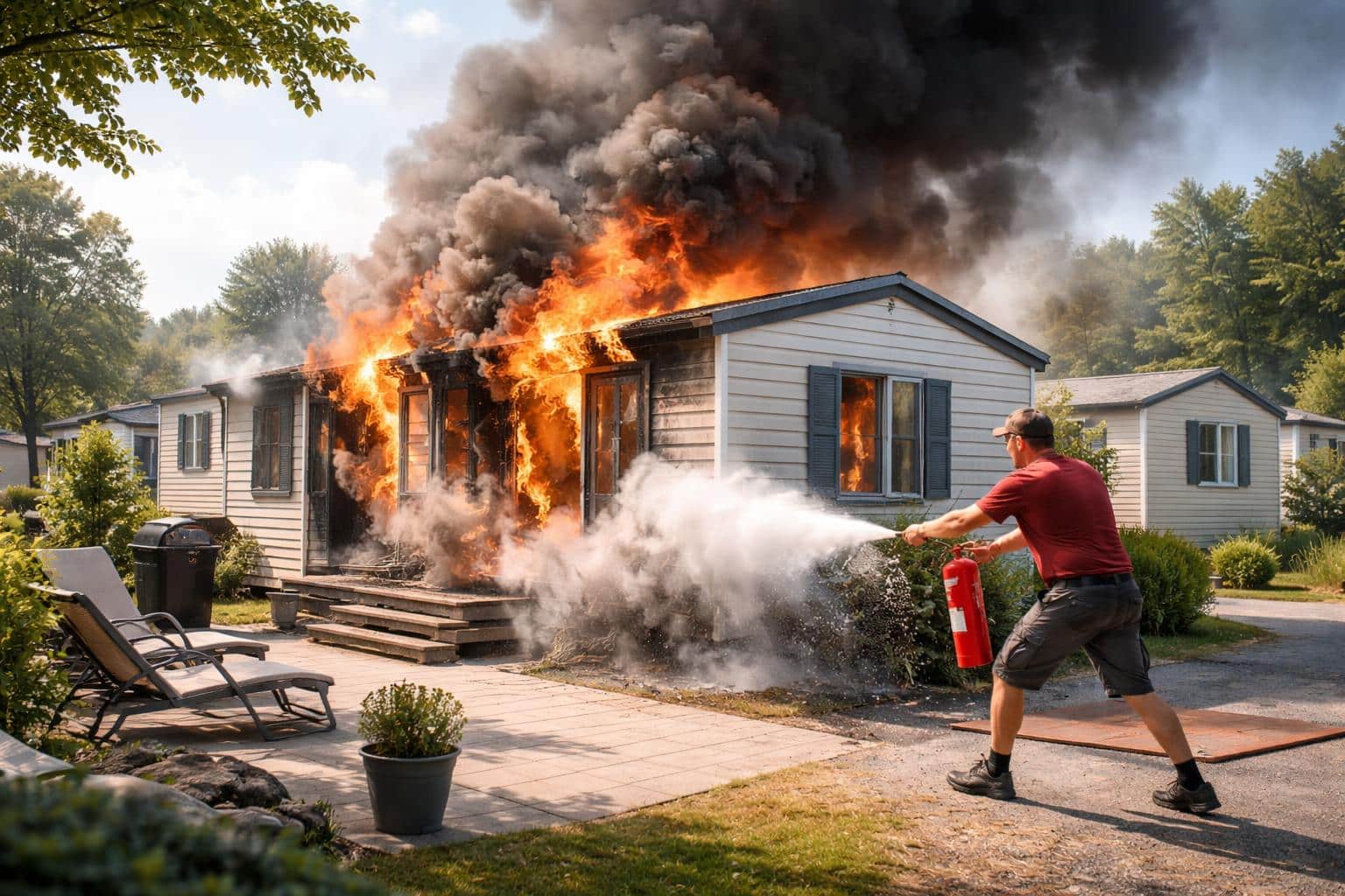 Brand in Mobile Home: Platzwart verhinderte Schlimmeres