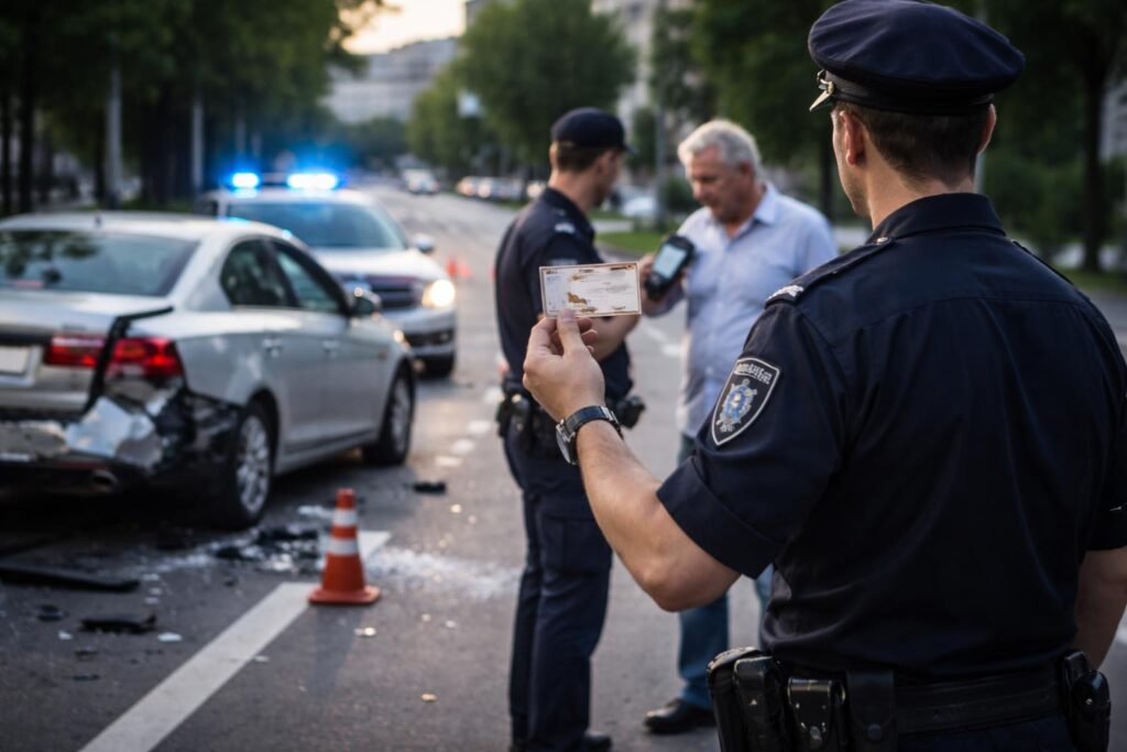 Verkehrsunfall mit Sachschaden und Fahrerflucht - Führerscheinabnahme