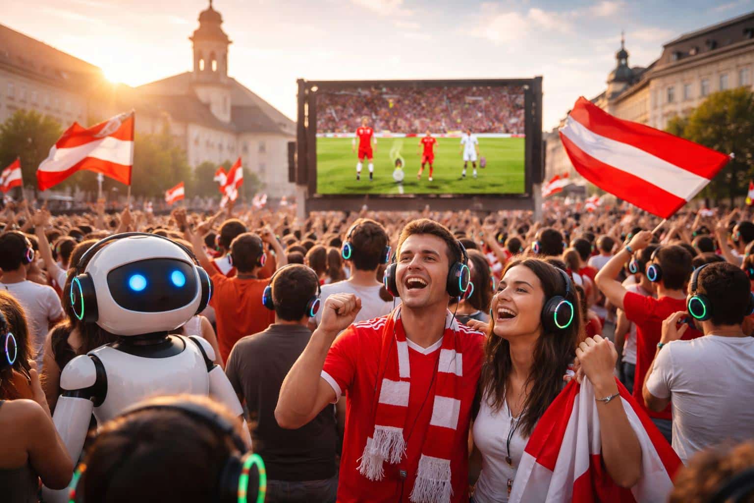 Gute Stimmung beim Silent Public Viewing