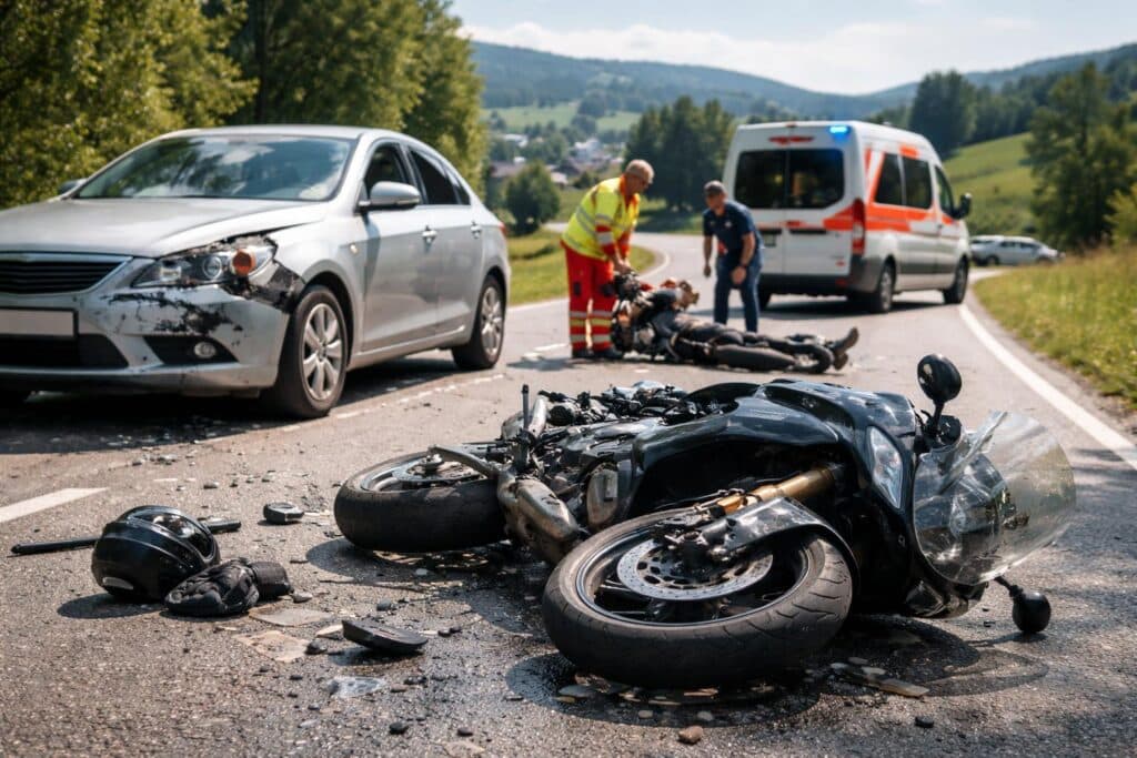 Aich/Bleiburg: Motorradfahrer bei Kollision mit Pkw verletzt