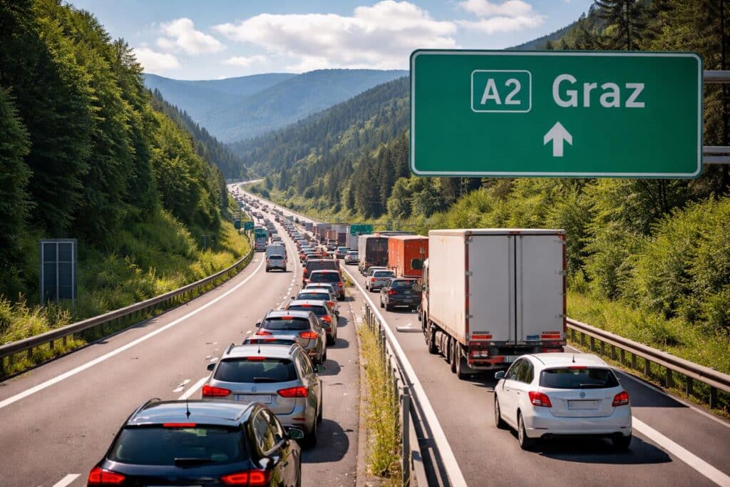 A2 Süd Autobahn, Klagenfurt Richtung Graz