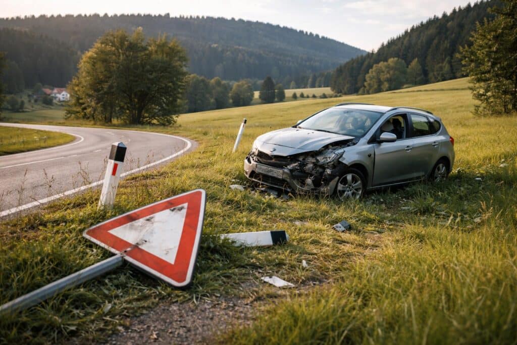 Verkehrsunfall mit Eigenverletzung