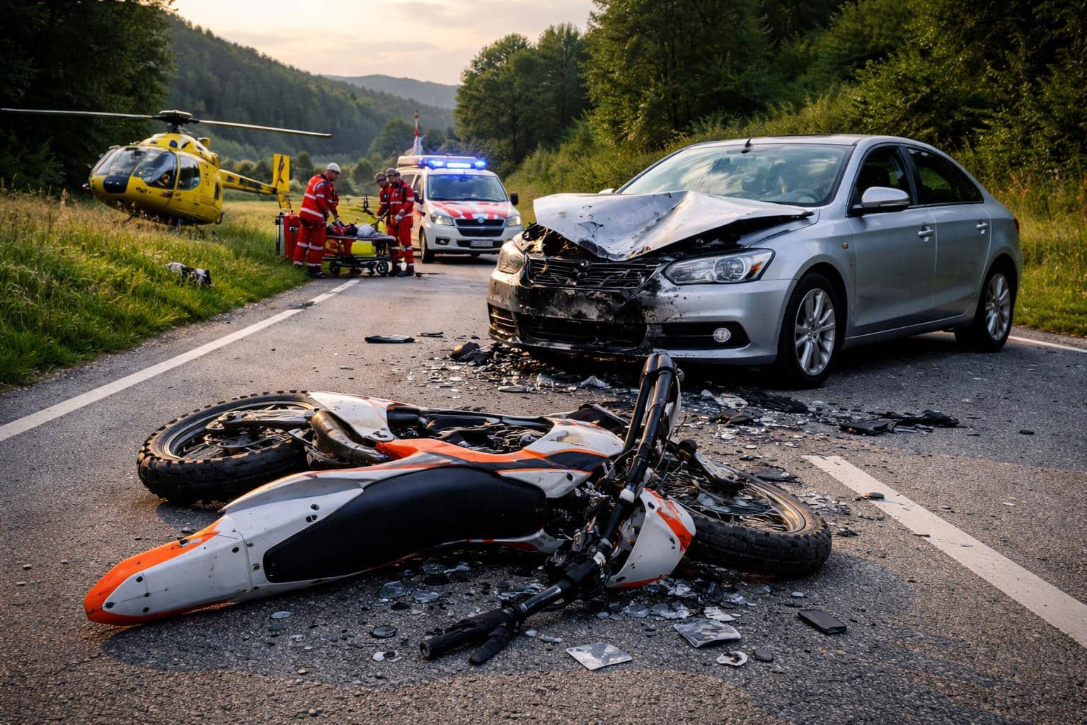 Motocrosslenker über Auto geschleudert