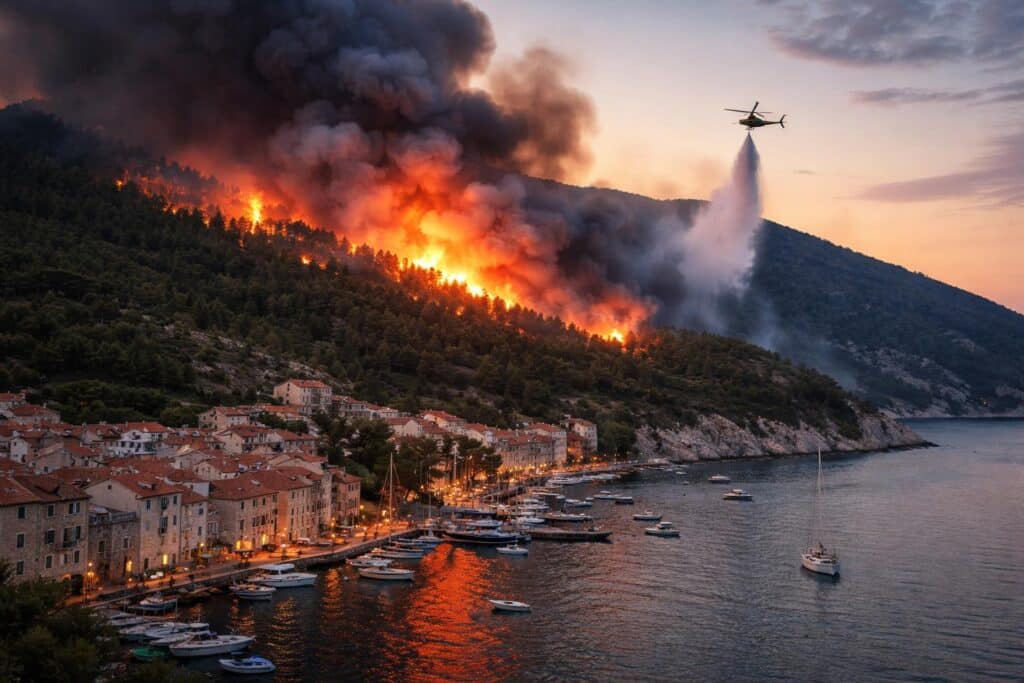 Waldbrand wütet auf beliebter Urlauberinsel in Kroatien