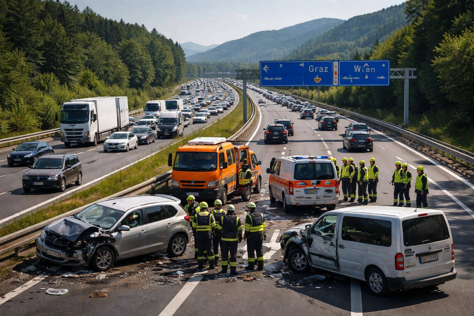 Südautobahn nach Unfall gesperrt