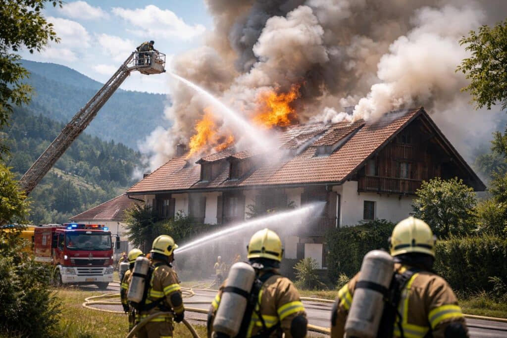 Dachstuhlbrand in Sankt Johann im Rosental