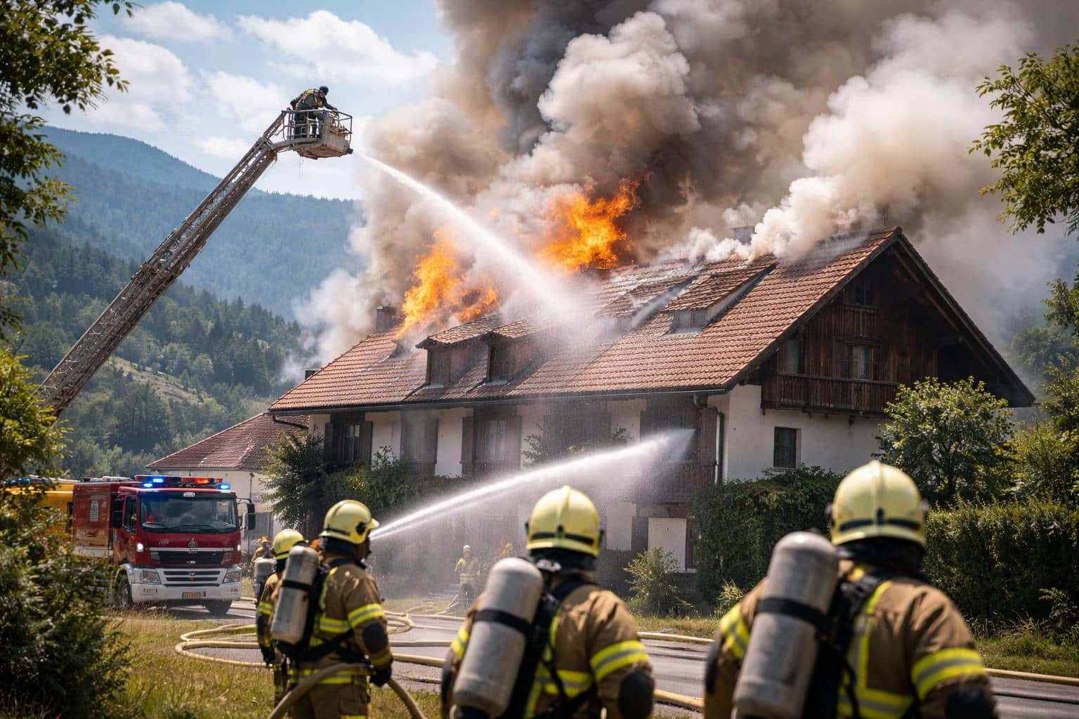 Dachstuhlbrand in Sankt Johann im Rosental