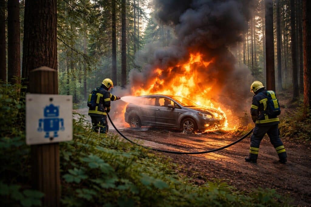 Feuerwehreinsatz in Blasnitzen: Brennender PKW im Wald