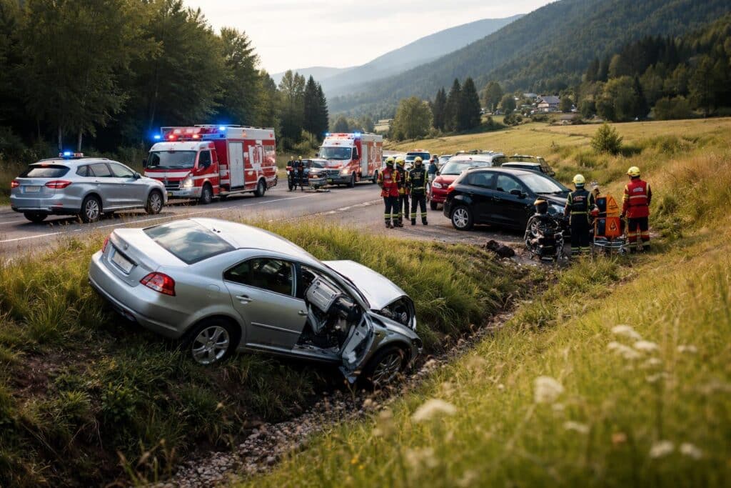Fünf Verletzte bei Verkehrsunfall