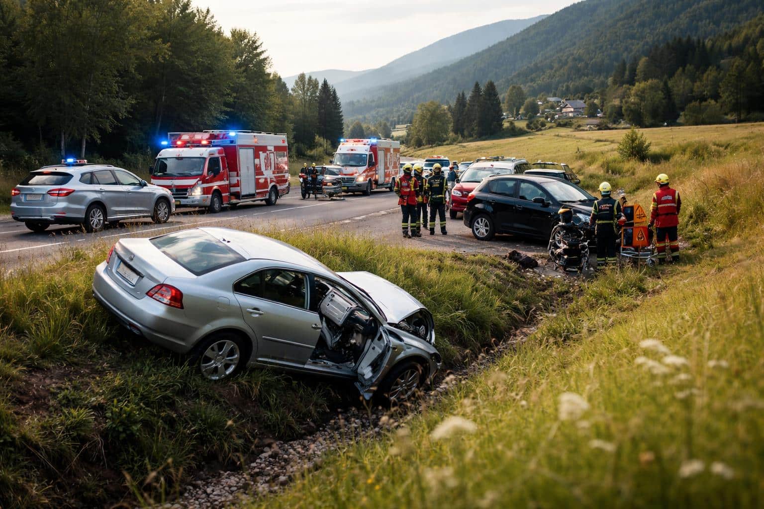 Fünf Verletzte bei Verkehrsunfall