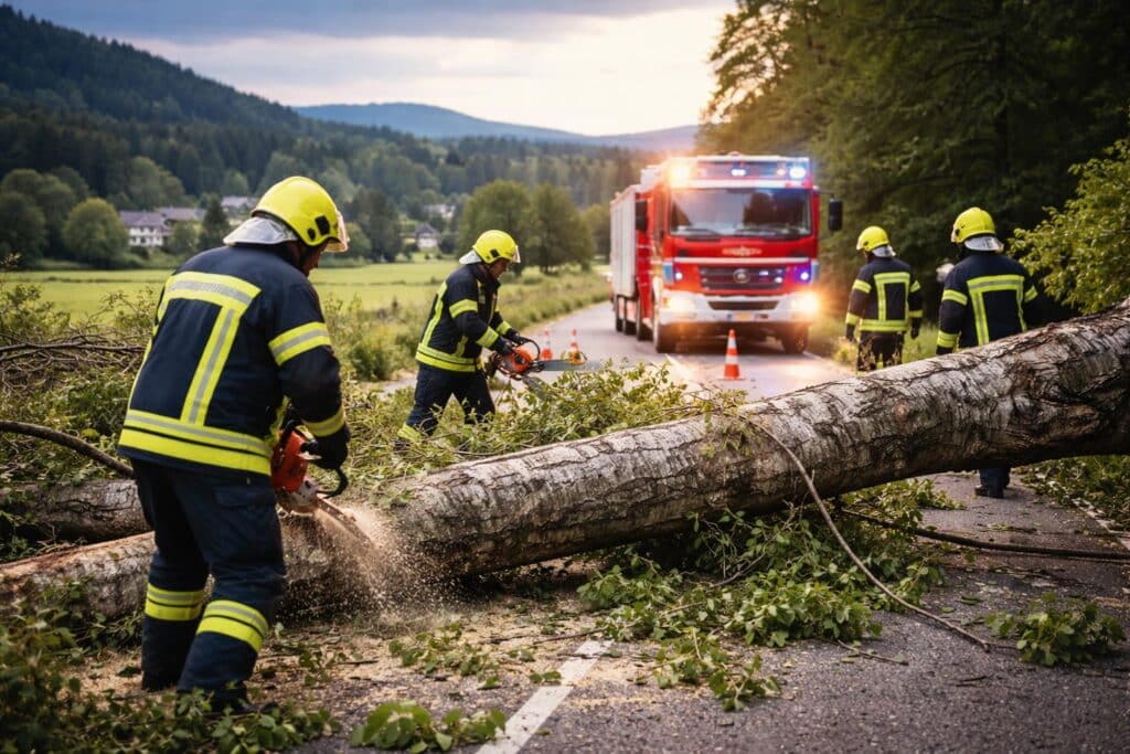 Feuerwehr befreite Straße von „Baum“