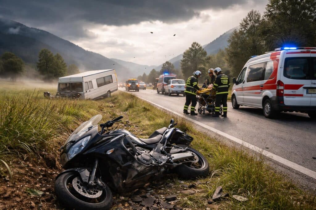 Sturmböen sorgten für zwei Unfälle auf B100