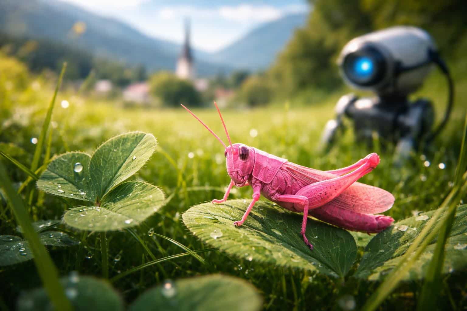 Seltener rosa Grashüpfer in Villach entdeckt