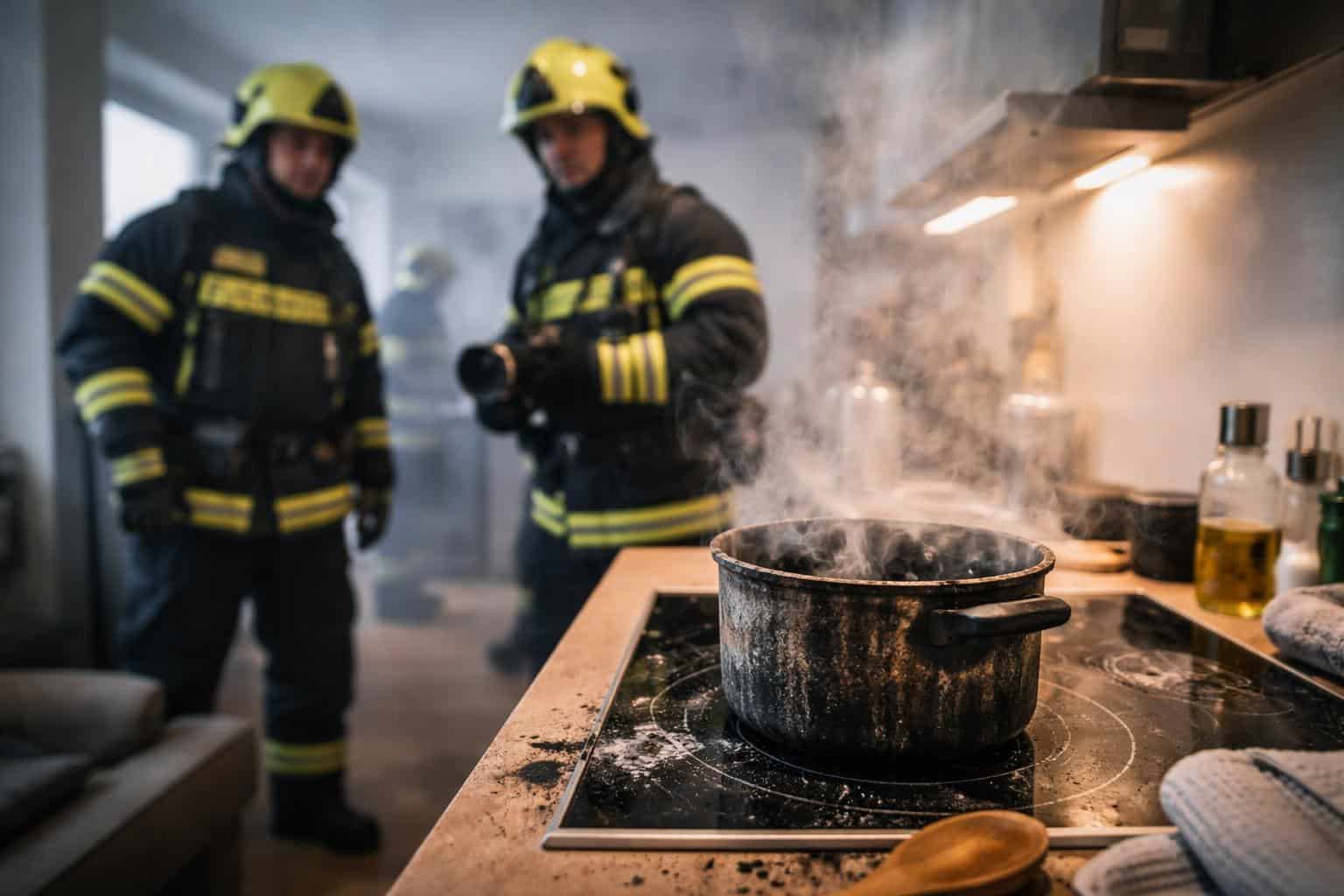 Mieter schlief neben verbranntem Kochtopf