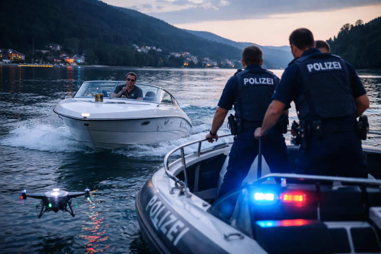 Betrunkener Bootsfahrer flüchtet vor Polizei