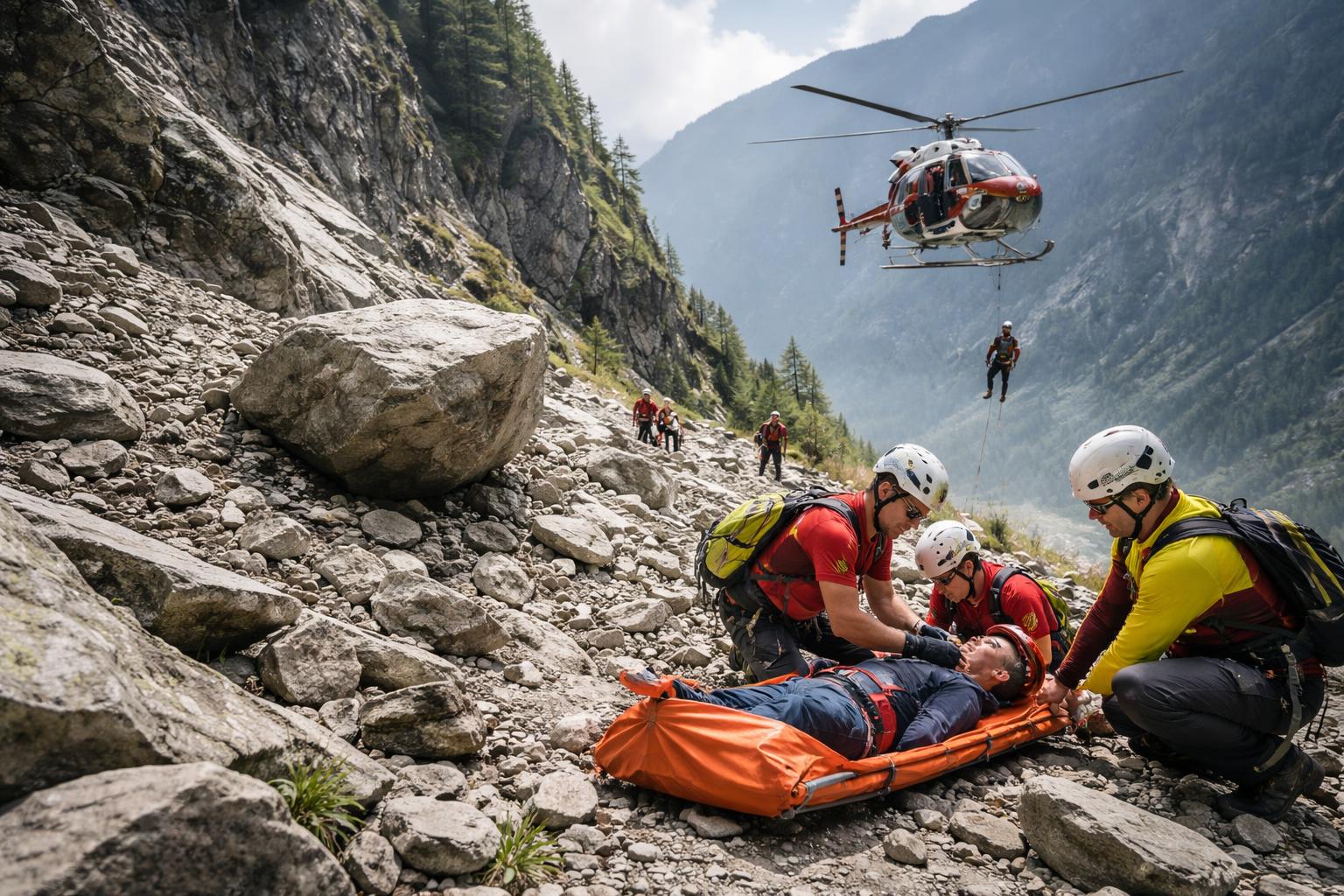 200-kg-Stein trifft Bergsteiger: Schwer verletzt