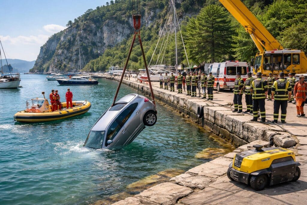 Auto mit vier jungen Insassen landet in Sistiana im Meer