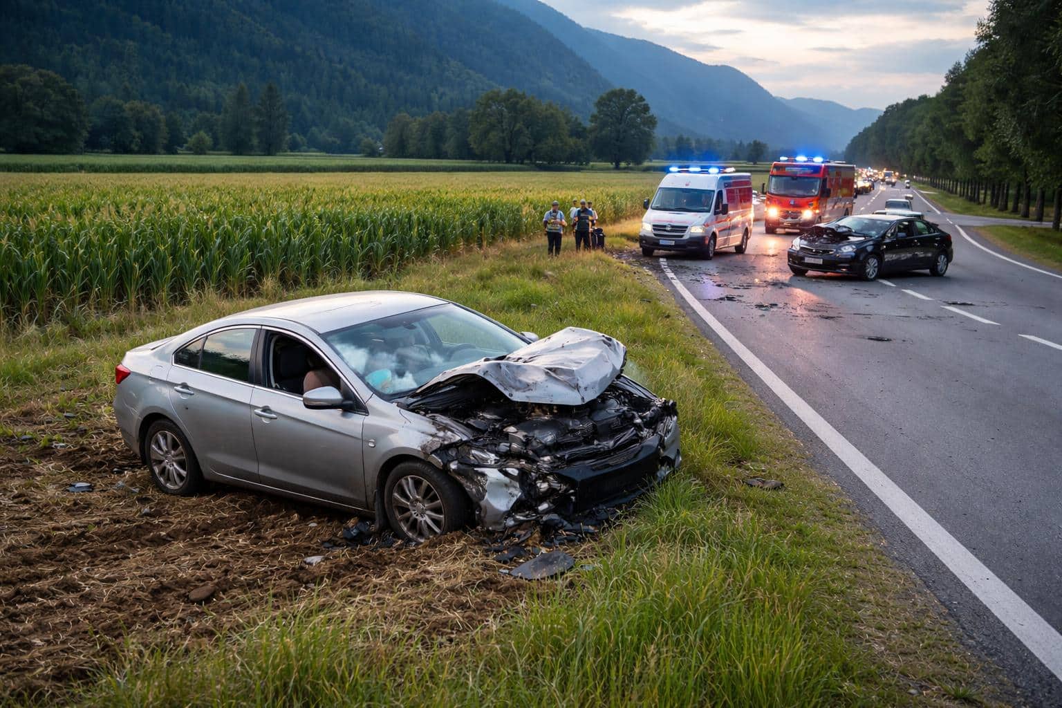 Sperrlinie missachtet: Lenker krachte in Auto