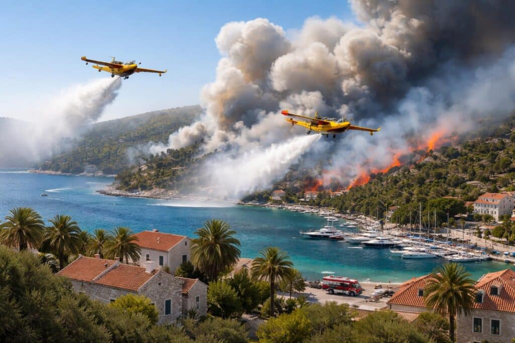 Bereits dritter Großbrand auf einer Urlaubsinsel in Kroatien