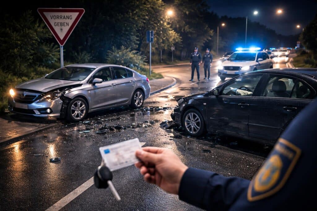 Verkehrsunfall mit Sachschaden – Fahrerflucht - Führerscheinabnahme