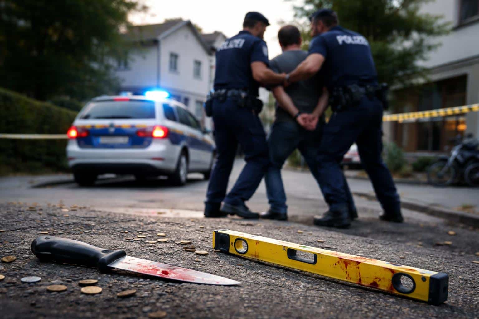 Mann mit Messer und Wasserwaage attackiert