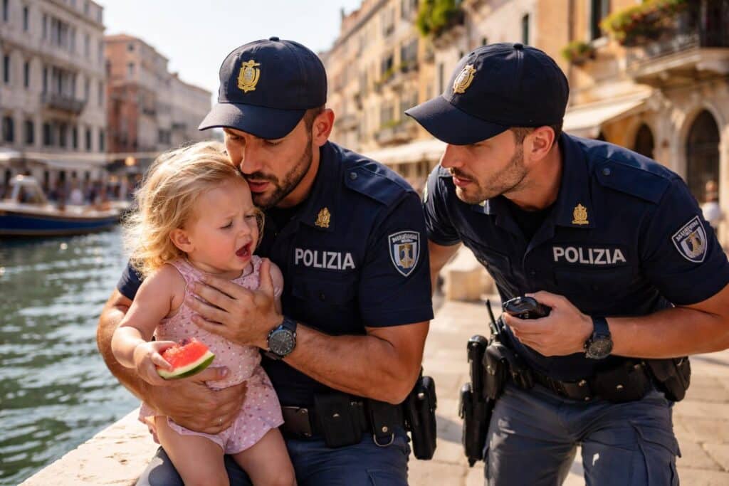 Zwei Polizisten retteten ein Mädchen in Venedig vor dem Ersticken