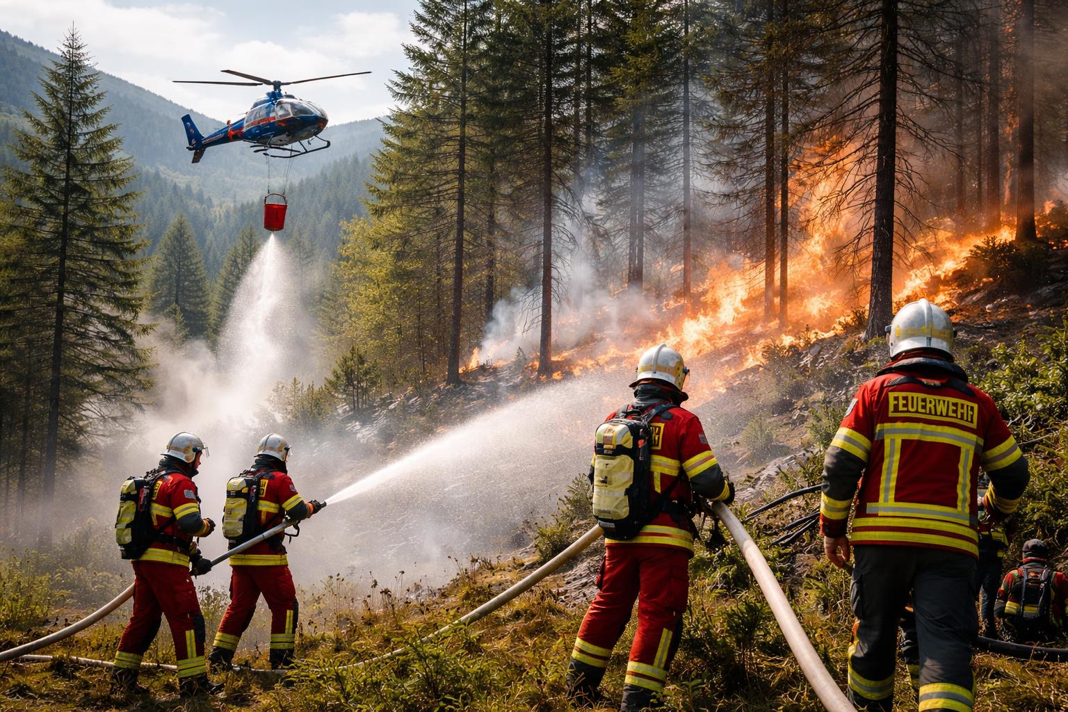 Neun Feuerwehren bei Waldbrand im Einsatz