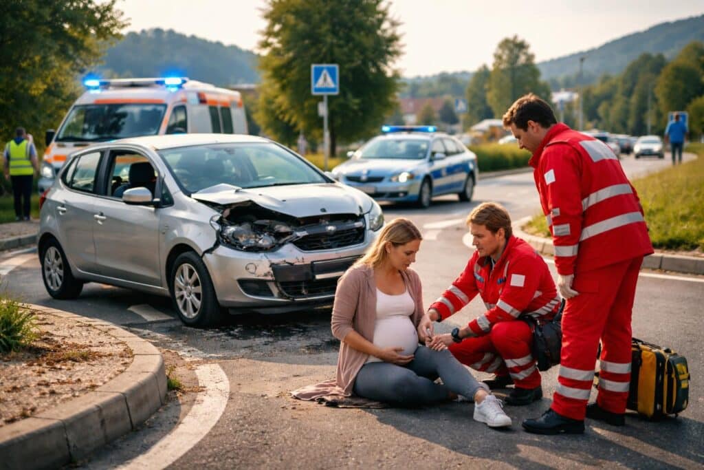 Im Kreisverkehr: Schwangere bei Verkehrsunfall in Kärnten verletzt