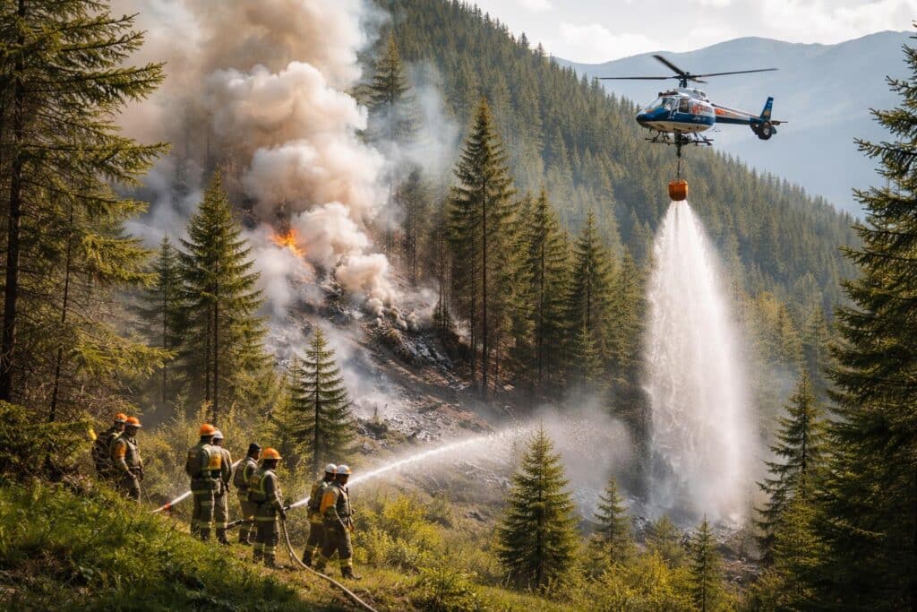 Beginnender Waldbrand im Bezirk Villach
