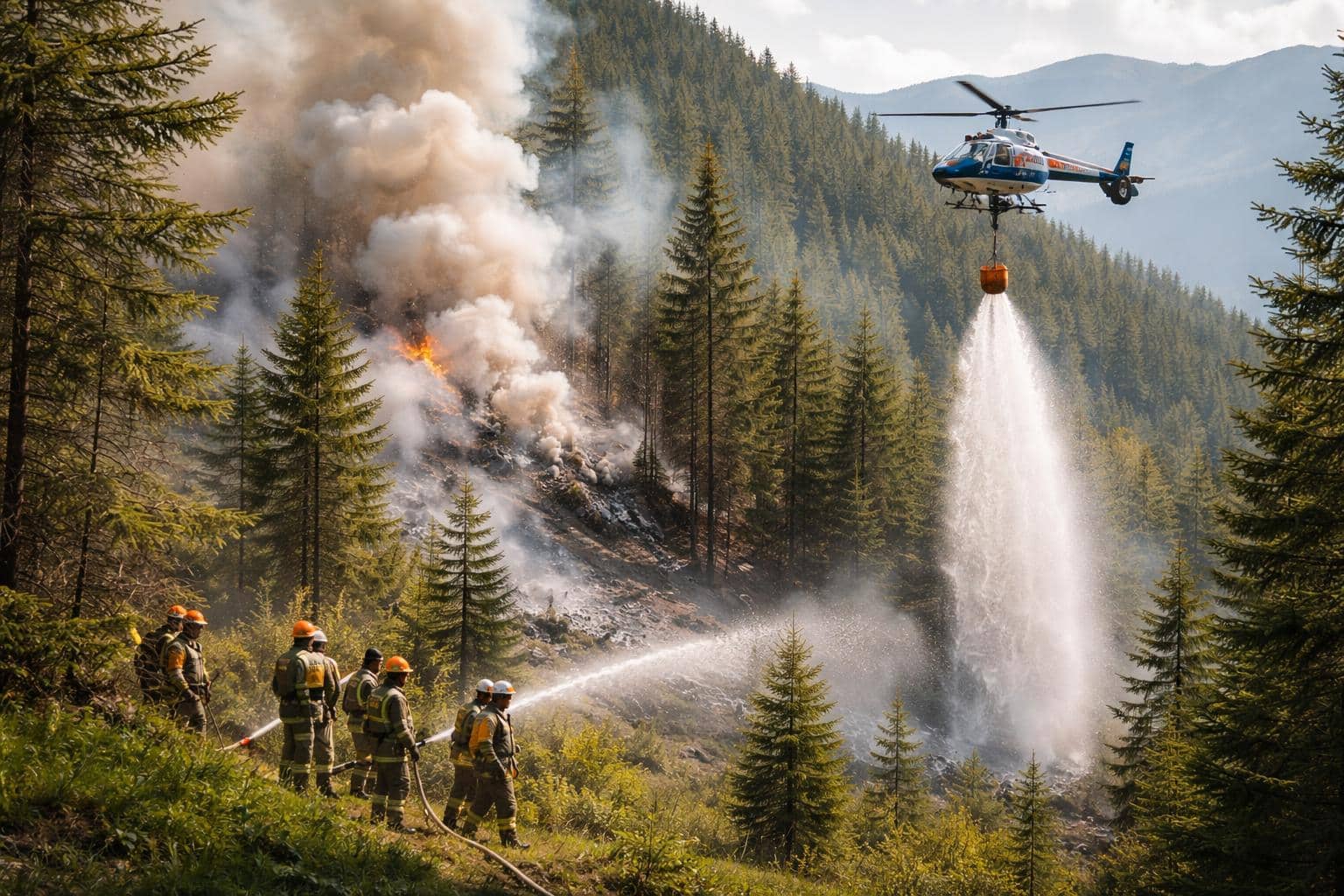 Beginnender Waldbrand im Bezirk Villach