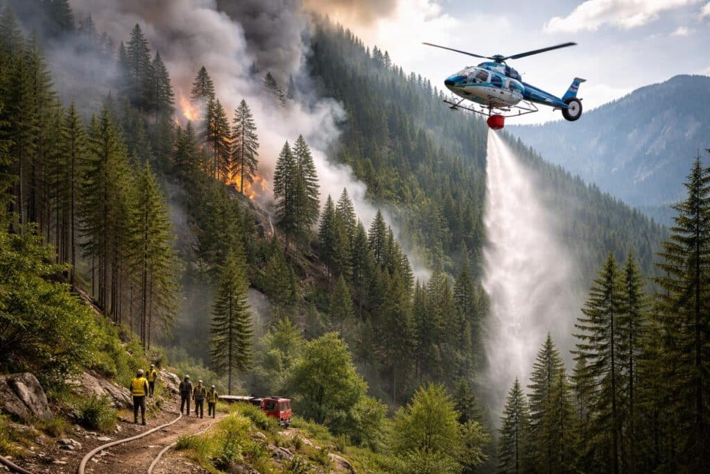 Waldbrand nach Blitzschlag in Nötsch