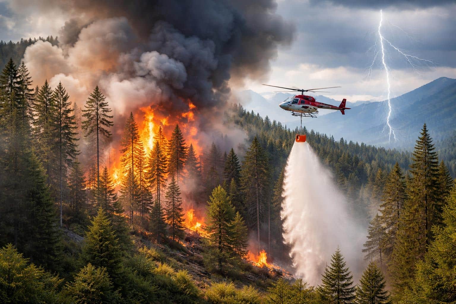 Ein Blitzschlag löste einen Waldbrand in Kärnten aus