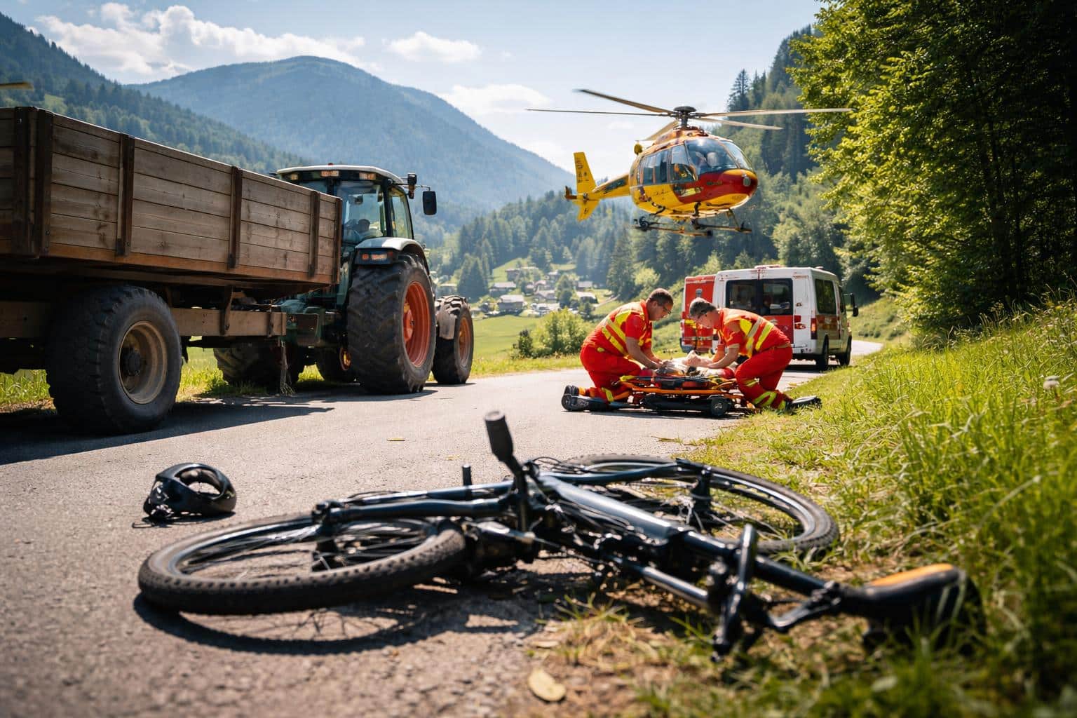 E‑Biker prallte gegen Anhänger