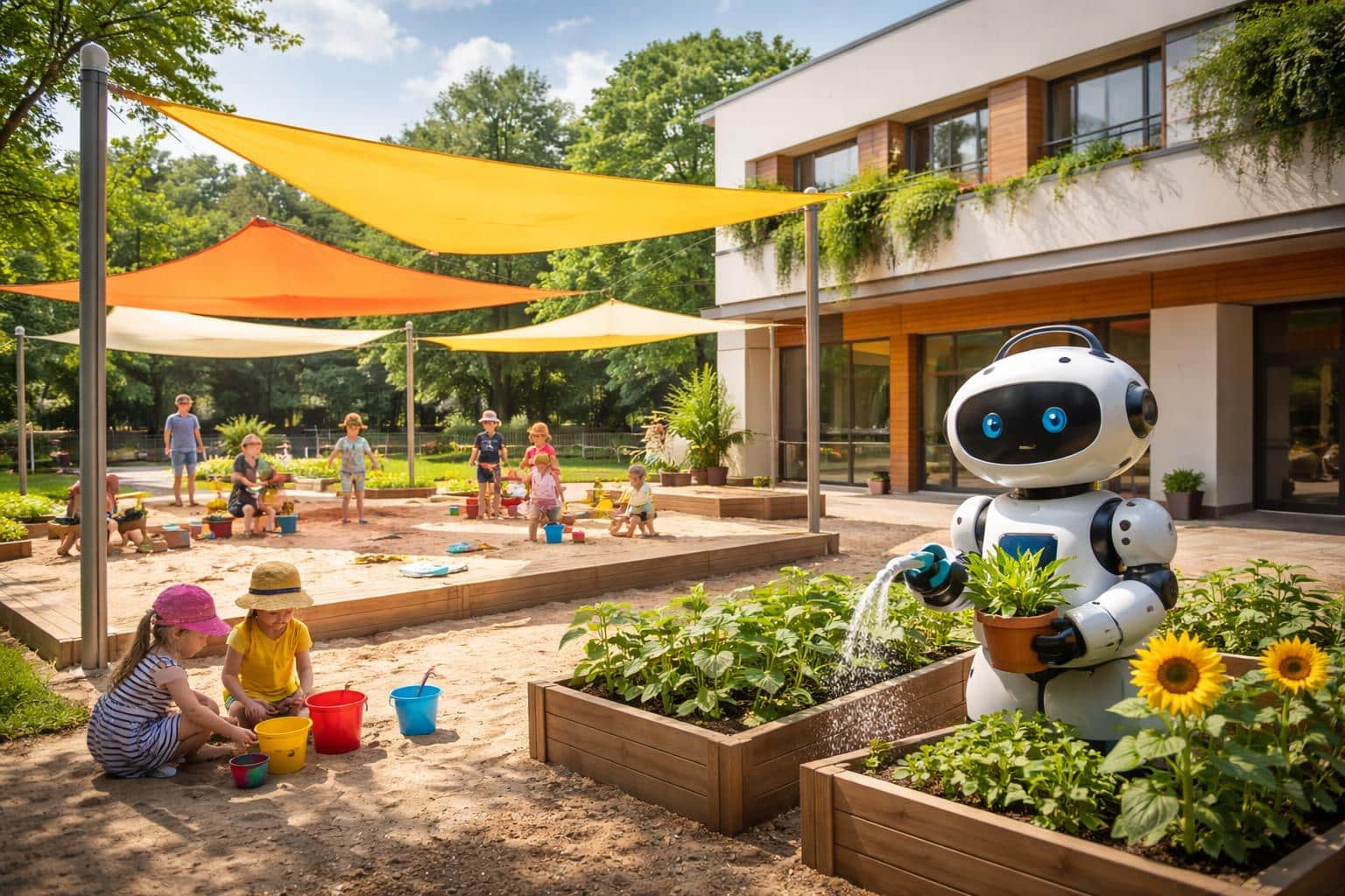 Hitzeschutz für Kindergärten und Schulen