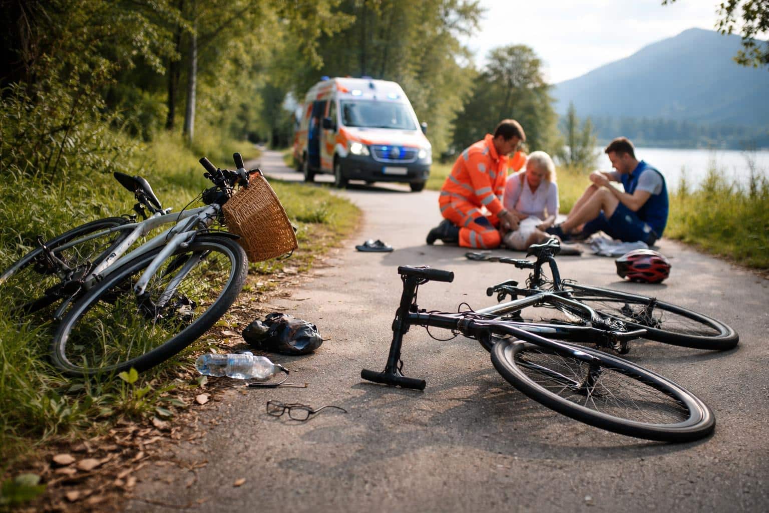Frontalzusammenstoß auf Radweg
