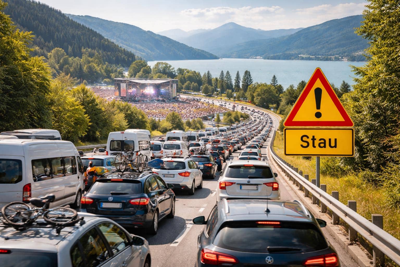 Ferienbeginn und Konzerte: Am Wochenende droht in Kärnten ein Verkehrschaos