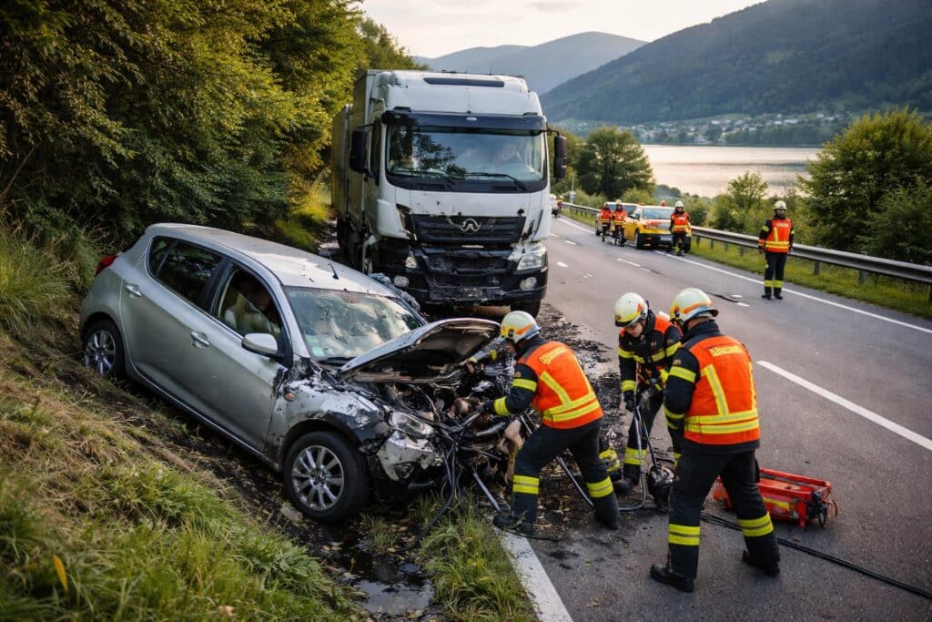 Frontalcrash auf B94: 19-Jährige eingeklemmt