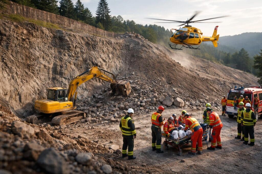 Kärnten: Baggerführer bei Absturz aus 20 Meter Höhe schwer verletzt