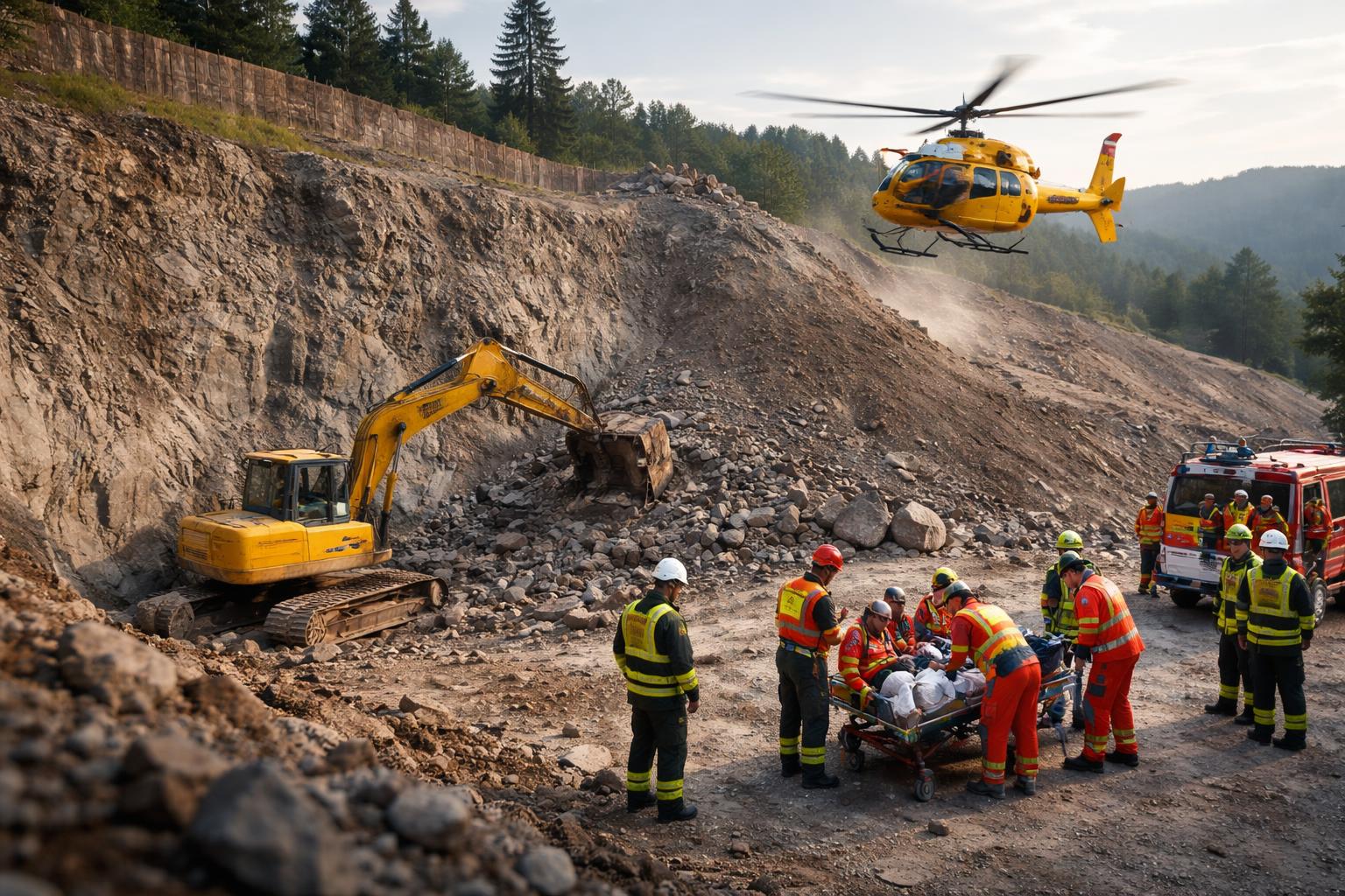 Kärnten: Baggerführer bei Absturz aus 20 Meter Höhe schwer verletzt