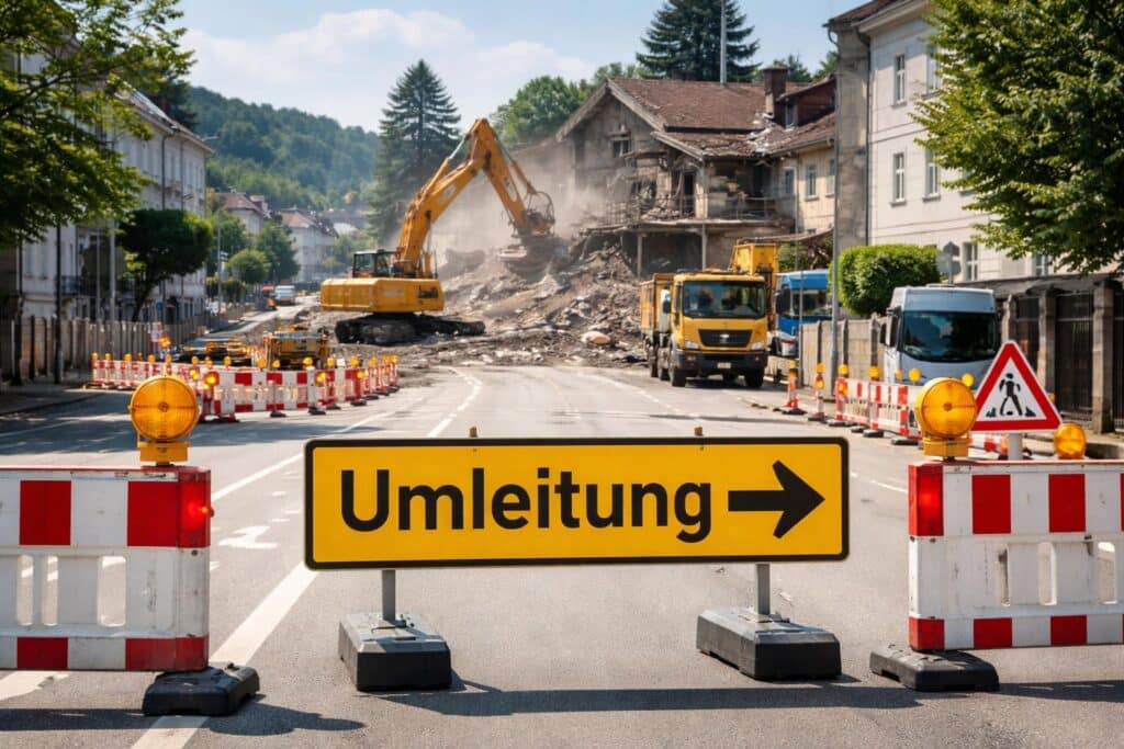 St. Veiter Straße eine Woche gesperrt