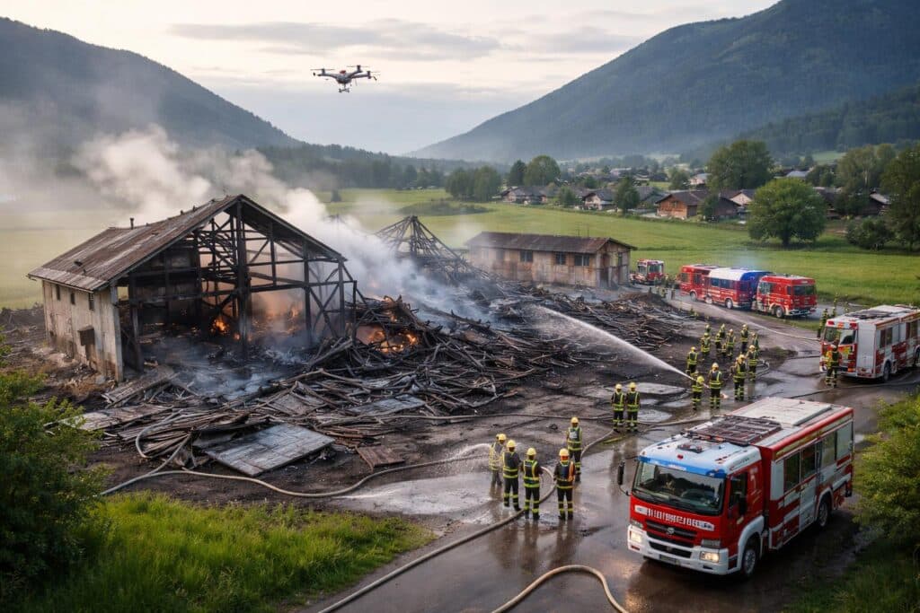 Wirtschaftsgebäude niedergebrannt