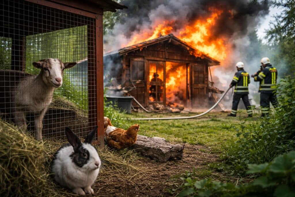 Tiere bei Brand in Gartenhütte in Gefahr