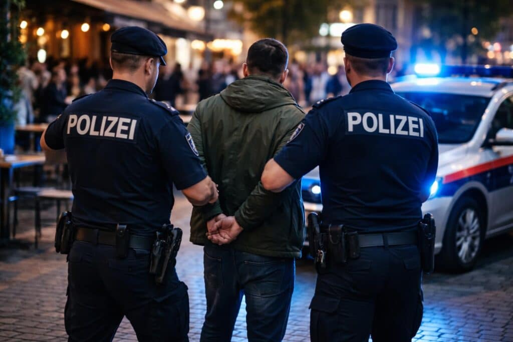 Zwei Männer mit Messer bedroht: Festnahme
