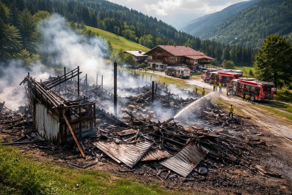 Wirtschaftsgebäude in Oberkärnten vollständig niedergebrannt